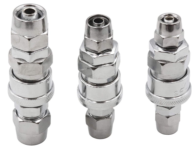 LBY Air Coupler and Plug Kit, Industrial Type C Air Hose Fittings, Compressor Pneumatic Connector, SP20/30/40 + PP20/30/40 Quick-Connect Accessories Kit, Pack of 6 - Image 2